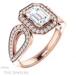 Emerald Cut Forever Brilliant Moissanite Engagement Ring #GTJ1073-emerald-fb-r
