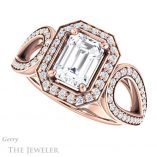 Emerald Cut Forever Brilliant Moissanite Engagement Ring #GTJ1073-emerald-fb-r