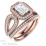 Emerald Cut Forever Brilliant Moissanite Engagement Ring #GTJ1073-emerald-fb-r