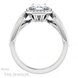 Emerald Cut Forever One Moissanite Engagement Ring #GTJ1073-emerald-fb-w 2 Emerald Cut Forever Brilliant Moissanite Engagement Ring #GTJ1073-emerald-fb-w