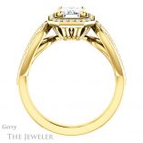 Emerald Cut Forever One Moissanite Engagement Ring #GTJ1073-emerald-fb-y 2 Emerald Cut Forever Brilliant Moissanite Engagement Ring #GTJ1073-emerald-fb-y