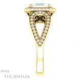 Emerald Cut Forever One Moissanite Engagement Ring #GTJ1073-emerald-fb-y 3 Emerald Cut Forever Brilliant Moissanite Engagement Ring #GTJ1073-emerald-fb-y