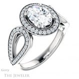 Oval Shaped Forever One Moissanite Engagement Ring #GTJ1073-oval-fo-w 4 Oval Shaped Forever One Moissanite Engagement Ring #GTJ1073-oval-fo-w