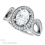 Oval Shaped Forever One Moissanite Engagement Ring #GTJ1073-oval-fo-w 5 Oval Shaped Forever One Moissanite Engagement Ring #GTJ1073-oval-fo-w