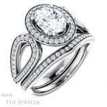 Oval Shaped Forever One Moissanite Engagement Ring #GTJ1073-oval-fo-w 6 Oval Shaped Forever One Moissanite Engagement Ring #GTJ1073-oval-fo-w