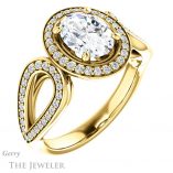 Oval Shaped Forever One Moissanite Engagement Ring #GTJ1073-oval-fo-y