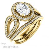 Oval Shaped Forever One Moissanite Engagement Ring #GTJ1073-oval-fo-y