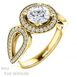 Round Cut Forever One Moissanite Engagement Ring #GTJ1073-round-fo-y