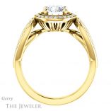 Round Cut Forever One Moissanite Engagement Ring #GTJ1073-round-fo-y