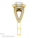 Round Cut Forever One Moissanite Engagement Ring #GTJ1073-round-fo-y