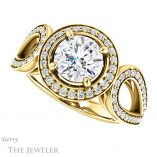 Round Cut Forever One Moissanite Engagement Ring #GTJ1073-round-fo-y