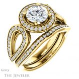 Round Cut Forever One Moissanite Engagement Ring #GTJ1073-round-fo-y