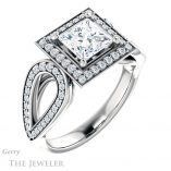 Princess Cut Forever One Moissanite Engagement Ring #GTJ1073-square-fo-w 4 Princess Cut Forever One Moissanite Engagement Ring #GTJ1073-square-fo-w
