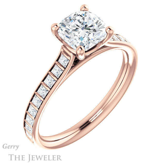 Cushion Cut Forever One Moissanite Engagement Ring #GTJ1074-cushion-fo-r | Gerry The Jeweler Cushion Cut Forever One Moissanite Engagement Ring #GTJ1074-cushion-fo-r