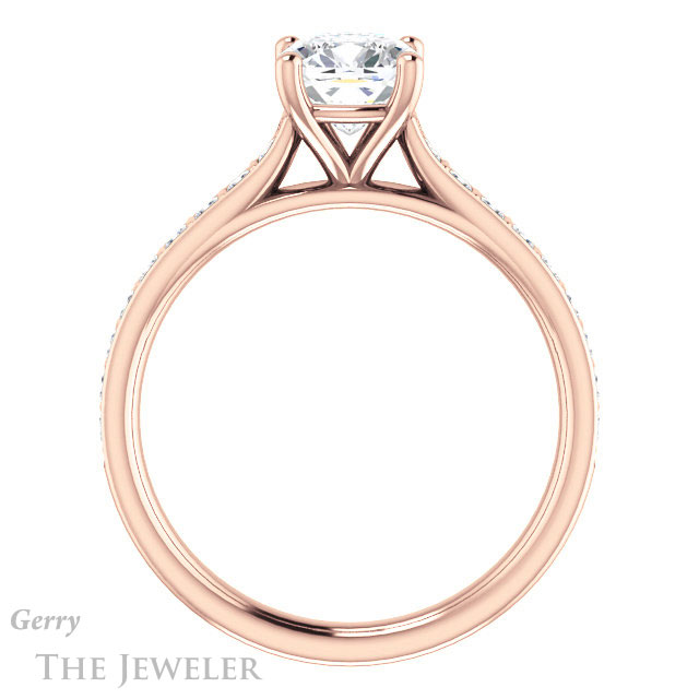 Cushion Cut Forever One Moissanite Engagement Ring #GTJ1074-cushion-fo-r | Gerry The Jeweler Cushion Cut Forever One Moissanite Engagement Ring #GTJ1074-cushion-fo-r
