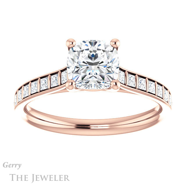 Cushion Cut Forever One Moissanite Engagement Ring #GTJ1074-cushion-fo-r | Gerry The Jeweler Cushion Cut Forever One Moissanite Engagement Ring #GTJ1074-cushion-fo-r
