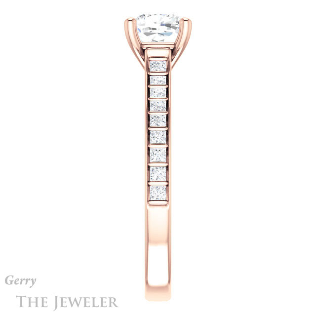 Cushion Cut Forever One Moissanite Engagement Ring #GTJ1074-cushion-fo-r | Gerry The Jeweler Cushion Cut Forever One Moissanite Engagement Ring #GTJ1074-cushion-fo-r