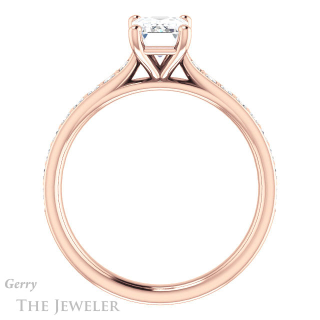 Emerald Cut Forever One Moissanite Engagement Ring #GTJ1074-emerald-fb-r | Gerry The Jeweler Emerald Cut Forever Brilliant Moissanite Engagement Ring #GTJ1074-emerald-fb-r