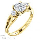 Cushion Cut Forever One Moissanite Engagement Ring #GTJ1075-cushion-fo-y 4 Cushion Cut Forever One Moissanite Engagement Ring #GTJ1075-cushion-fo-y
