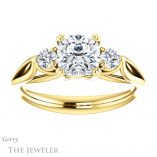 Cushion Cut Forever One Moissanite Engagement Ring #GTJ1075-cushion-fo-y 1 Cushion Cut Forever One Moissanite Engagement Ring #GTJ1075-cushion-fo-y