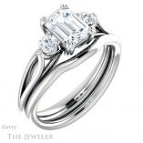 Emerald Cut Forever Brilliant Moissanite Engagement Ring #GTJ1075-emerald-fb-w