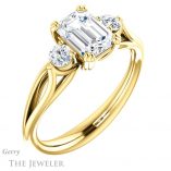 Emerald Cut Forever Brilliant Moissanite Engagement Ring #GTJ1075-emerald-fb-y
