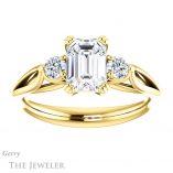 Emerald Cut Forever Brilliant Moissanite Engagement Ring #GTJ1075-emerald-fb-y
