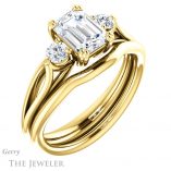 Emerald Cut Forever Brilliant Moissanite Engagement Ring #GTJ1075-emerald-fb-y
