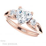 Heart Shaped Forever Brilliant Moissanite Engagement Ring #GTJ1075-heart-fb-r
