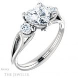 Heart Shaped Forever One Moissanite Engagement Ring #GTJ1075-heart-fb-w 4 Heart Shaped Forever Brilliant Moissanite Engagement Ring #GTJ1075-heart-fb-w