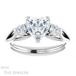 Heart Shaped Forever One Moissanite Engagement Ring #GTJ1075-heart-fb-w 1 Heart Shaped Forever Brilliant Moissanite Engagement Ring #GTJ1075-heart-fb-w