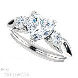 Heart Shaped Forever One Moissanite Engagement Ring #GTJ1075-heart-fb-w 5 Heart Shaped Forever Brilliant Moissanite Engagement Ring #GTJ1075-heart-fb-w