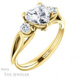 Heart Shaped Forever Brilliant Moissanite Engagement Ring #GTJ1075-heart-fb-y
