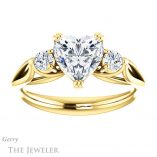 Heart Shaped Forever Brilliant Moissanite Engagement Ring #GTJ1075-heart-fb-y