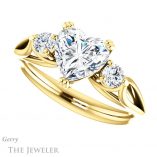 Heart Shaped Forever Brilliant Moissanite Engagement Ring #GTJ1075-heart-fb-y