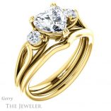 Heart Shaped Forever Brilliant Moissanite Engagement Ring #GTJ1075-heart-fb-y