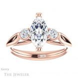 Marquise Cut Forever One Moissanite Engagement Ring #GTJ1075-marquise-fb-r 1 Marquise Cut Forever Brilliant Moissanite Engagement Ring #GTJ1075-marquise-fb-r