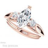Marquise Cut Forever One Moissanite Engagement Ring #GTJ1075-marquise-fb-r 5 Marquise Cut Forever Brilliant Moissanite Engagement Ring #GTJ1075-marquise-fb-r