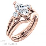 Marquise Cut Forever One Moissanite Engagement Ring #GTJ1075-marquise-fb-r 6 Marquise Cut Forever Brilliant Moissanite Engagement Ring #GTJ1075-marquise-fb-r