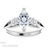 Marquise Cut Forever Brilliant Moissanite Engagement Ring #GTJ1075-marquise-fb-w
