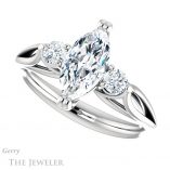Marquise Cut Forever Brilliant Moissanite Engagement Ring #GTJ1075-marquise-fb-w