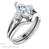 Marquise Cut Forever Brilliant Moissanite Engagement Ring #GTJ1075-marquise-fb-w