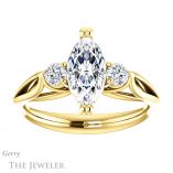 Marquise Cut Forever Brilliant Moissanite Engagement Ring #GTJ1075-marquise-fb-y