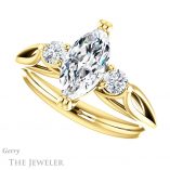 Marquise Cut Forever Brilliant Moissanite Engagement Ring #GTJ1075-marquise-fb-y