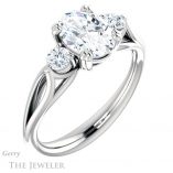 Oval Shaped Forever One Moissanite Engagement Ring #GTJ1075-oval-fo-w