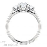 Oval Shaped Forever One Moissanite Engagement Ring #GTJ1075-oval-fo-w