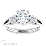 Oval Shaped Forever One Moissanite Engagement Ring #GTJ1075-oval-fo-w