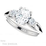 Oval Shaped Forever One Moissanite Engagement Ring #GTJ1075-oval-fo-w