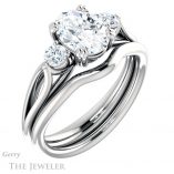 Oval Shaped Forever One Moissanite Engagement Ring #GTJ1075-oval-fo-w