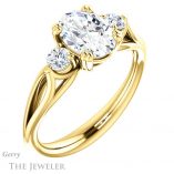 Oval Shaped Forever One Moissanite Engagement Ring #GTJ1075-oval-fo-y 4 Oval Shaped Forever One Moissanite Engagement Ring #GTJ1075-oval-fo-y